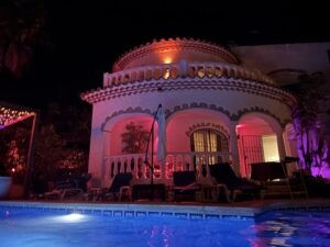 Villa in red light